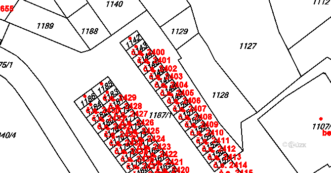 Trmice 2406 na parcele st. 1148 v KÚ Trmice, Katastrální mapa