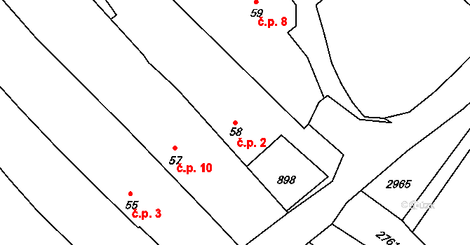 Čížov 2, Chabeřice na parcele st. 58 v KÚ Chabeřice, Katastrální mapa