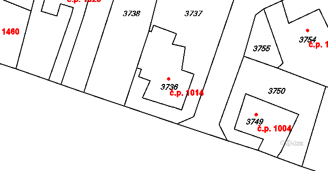 Rychvald 1014 na parcele st. 3736 v KÚ Rychvald, Katastrální mapa