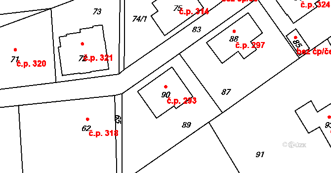 Rumburk 2-Horní Jindřichov 293, Rumburk na parcele st. 90 v KÚ Horní Jindřichov, Katastrální mapa