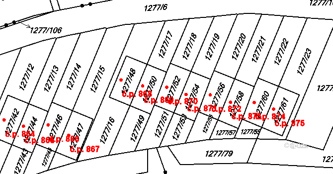 Liberec XIV-Ruprechtice 870, Liberec na parcele st. 1277/52 v KÚ Ruprechtice, Katastrální mapa