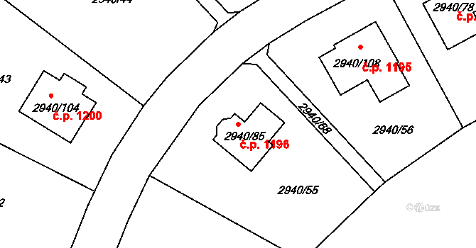 Sedlčany 1196 na parcele st. 2940/85 v KÚ Sedlčany, Katastrální mapa
