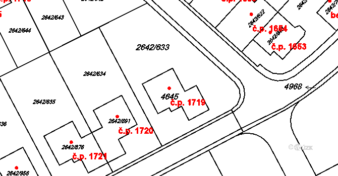 Kuřim 1719 na parcele st. 4645 v KÚ Kuřim, Katastrální mapa