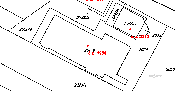 Brandýs nad Labem 1984, Brandýs nad Labem-Stará Boleslav na parcele st. 525/59 v KÚ Brandýs nad Labem, Katastrální mapa
