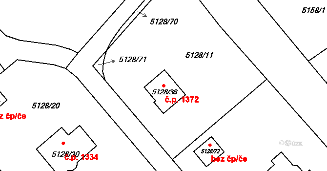 Bystřice 1372 na parcele st. 5128/36 v KÚ Bystřice nad Olší, Katastrální mapa