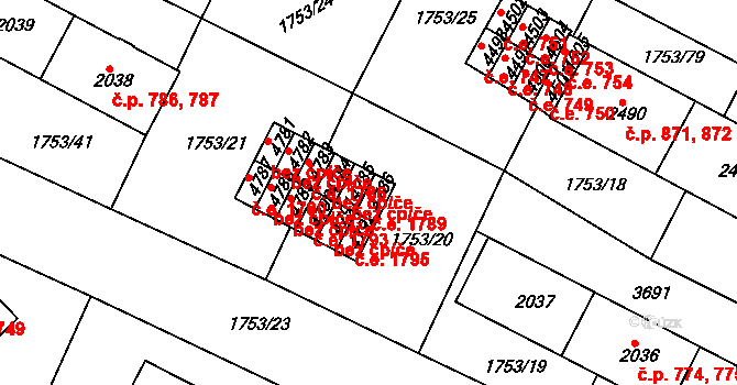 Havlíčkův Brod 1789 na parcele st. 4786 v KÚ Havlíčkův Brod, Katastrální mapa
