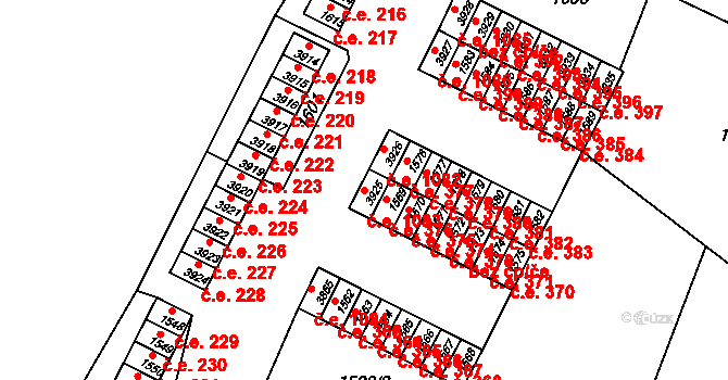 Kuřim 1083 na parcele st. 3925 v KÚ Kuřim, Katastrální mapa