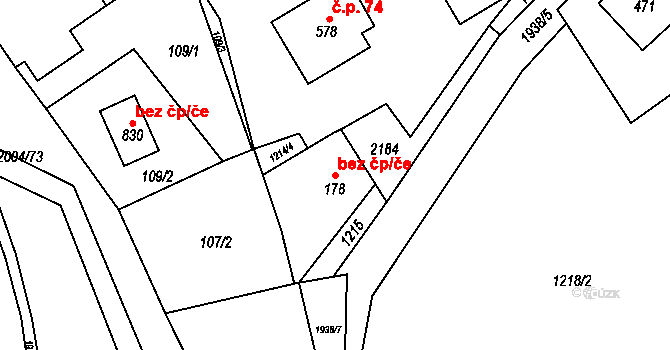 Velké Svatoňovice 39044122 na parcele st. 178 v KÚ Velké Svatoňovice, Katastrální mapa