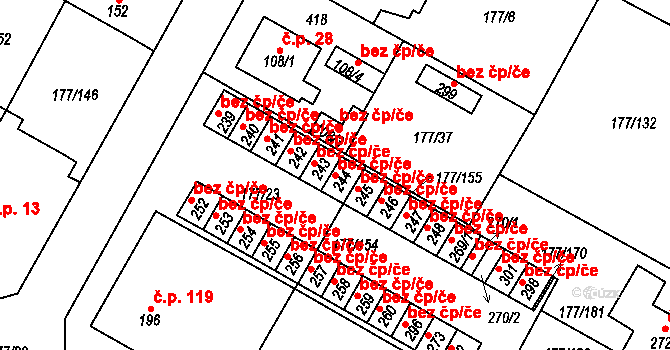 Světec 41809122 na parcele st. 244 v KÚ Chotějovice, Katastrální mapa