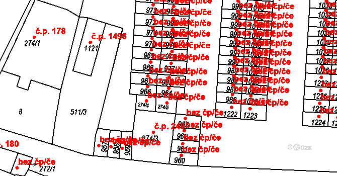 Ostrov 43209122 na parcele st. 964 v KÚ Ostrov nad Ohří, Katastrální mapa