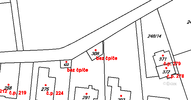 Besednice 44158122 na parcele st. 308 v KÚ Besednice, Katastrální mapa