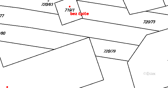 Jevišovka 44303122 na parcele st. 720/2 v KÚ Jevišovka, Katastrální mapa