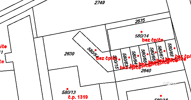 Sušice 45159122 na parcele st. 580/54 v KÚ Sušice nad Otavou, Katastrální mapa