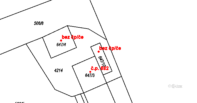 Kozlovice 46658122 na parcele st. 647/10 v KÚ Kozlovice, Katastrální mapa