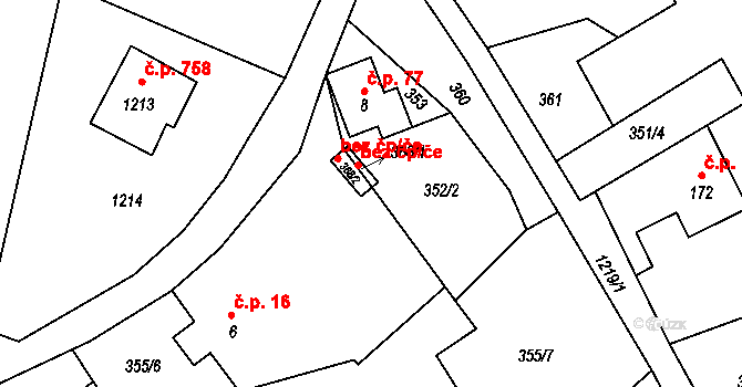 Nošovice 46664122 na parcele st. 368/2 v KÚ Nošovice, Katastrální mapa