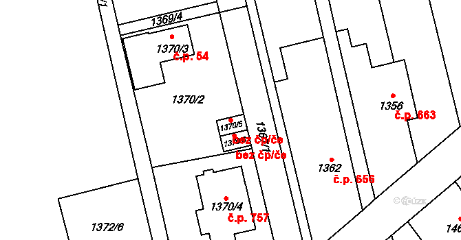 Opava 47972122 na parcele st. 1370/5 v KÚ Kylešovice, Katastrální mapa