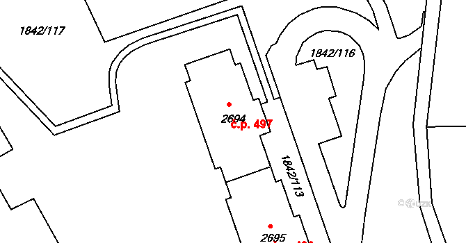 Vimperk II 497, Vimperk na parcele st. 2694 v KÚ Vimperk, Katastrální mapa