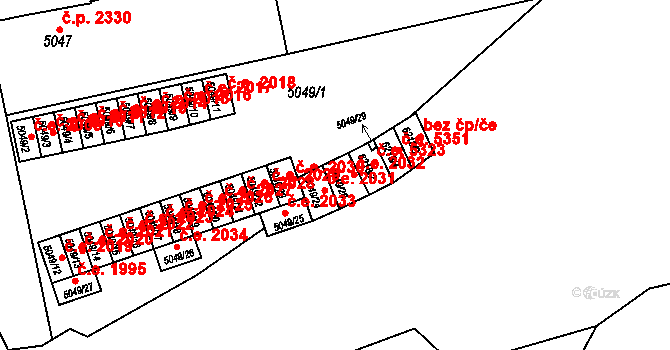 Jihlava 2032 na parcele st. 5049/28 v KÚ Jihlava, Katastrální mapa
