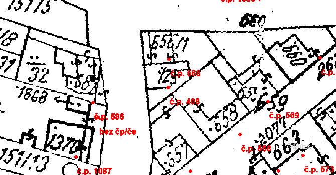 Lanžhot 408 na parcele st. 656/2 v KÚ Lanžhot, Katastrální mapa
