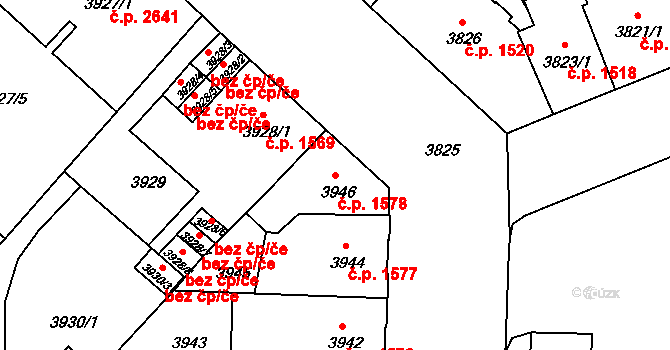 České Budějovice 3 1578, České Budějovice na parcele st. 3946 v KÚ České Budějovice 3, Katastrální mapa