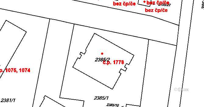 České Budějovice 7 1778, České Budějovice na parcele st. 2385/2 v KÚ České Budějovice 7, Katastrální mapa