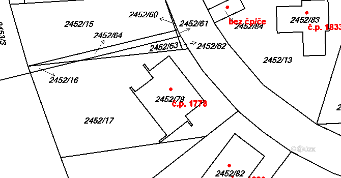 České Budějovice 6 1778, České Budějovice na parcele st. 2452/79 v KÚ České Budějovice 6, Katastrální mapa