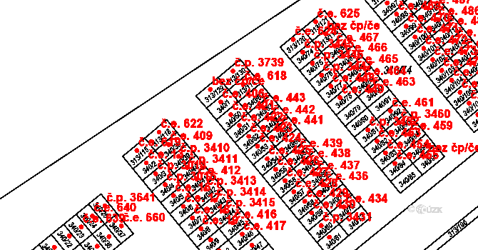 Vyškov-Předměstí 422, Vyškov na parcele st. 340/51 v KÚ Vyškov, Katastrální mapa