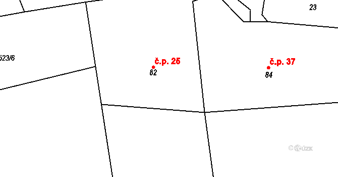 Křešice 25, Olbramovice na parcele st. 82 v KÚ Křešice u Olbramovic, Katastrální mapa