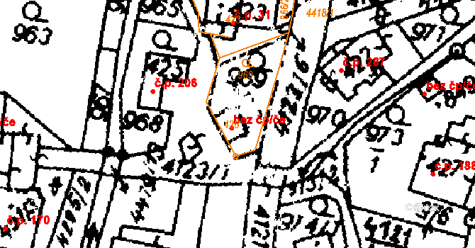 Dolní Dobrouč 39400123 na parcele st. 426 v KÚ Dolní Dobrouč, Katastrální mapa