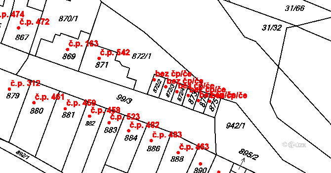 Brno 39504123 na parcele st. 872/3 v KÚ Bystrc, Katastrální mapa