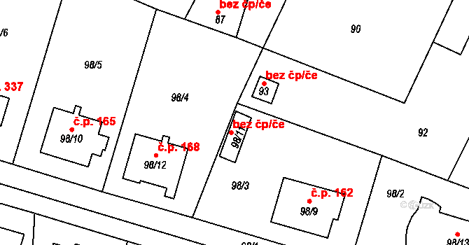 Vochov 39666123 na parcele st. 98/11 v KÚ Vochov, Katastrální mapa