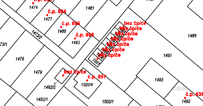 Jemnice 40145123 na parcele st. 1500 v KÚ Jemnice, Katastrální mapa