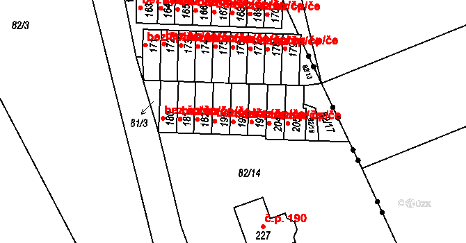 Chrastava 40811123 na parcele st. 196 v KÚ Chrastava II, Katastrální mapa