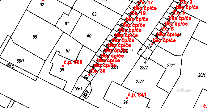 Lovosice 41117123 na parcele st. 50 v KÚ Lovosice, Katastrální mapa