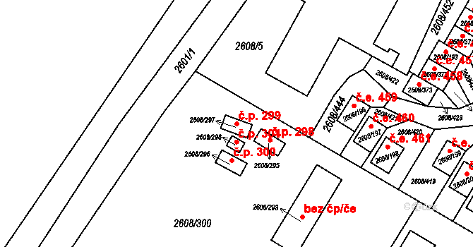 Staré Splavy 299, Doksy na parcele st. 2608/297 v KÚ Doksy u Máchova jezera, Katastrální mapa