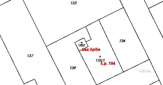 Vratimov 41748123 na parcele st. 135/2 v KÚ Vratimov, Katastrální mapa