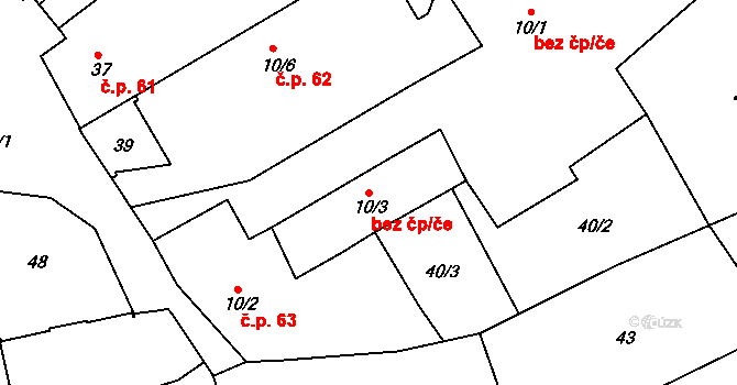 Opava 43588123 na parcele st. 10/3 v KÚ Jarkovice, Katastrální mapa