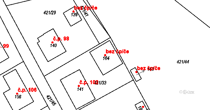Dušejov 44508123 na parcele st. 164 v KÚ Dušejov, Katastrální mapa