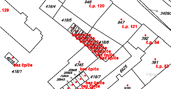 Klatovy 45185123 na parcele st. 2596/4 v KÚ Klatovy, Katastrální mapa