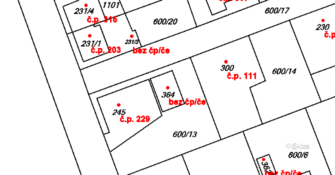 Praskolesy 47054123 na parcele st. 364 v KÚ Praskolesy, Katastrální mapa