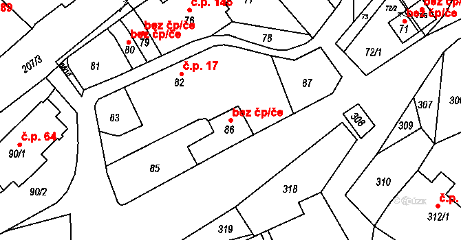 Světnov 47216123 na parcele st. 86 v KÚ Světnov, Katastrální mapa