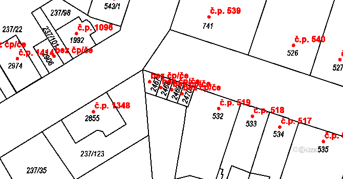 Přeštice 48848123 na parcele st. 2469 v KÚ Přeštice, Katastrální mapa