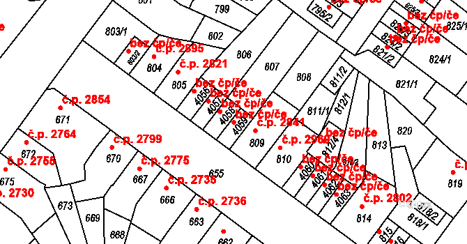 Chomutov 600 na parcele st. 4059 v KÚ Chomutov II, Katastrální mapa