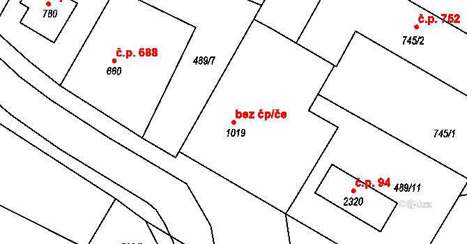 Milevsko 49641123 na parcele st. 1019 v KÚ Milevsko, Katastrální mapa