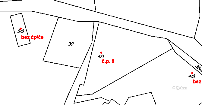 Opatovice 5, Světlá nad Sázavou na parcele st. 4/1 v KÚ Opatovice u Světlé nad Sázavou, Katastrální mapa