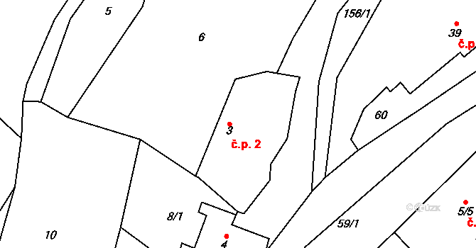 Tupec 2, Veselíčko na parcele st. 3 v KÚ Tupec, Katastrální mapa
