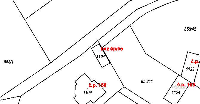 Velké Popovice 119847124 na parcele st. 1104 v KÚ Velké Popovice, Katastrální mapa