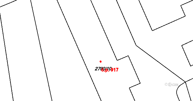 Pod Cvilínem 917, Krnov na parcele st. 2790/10 v KÚ Opavské Předměstí, Katastrální mapa