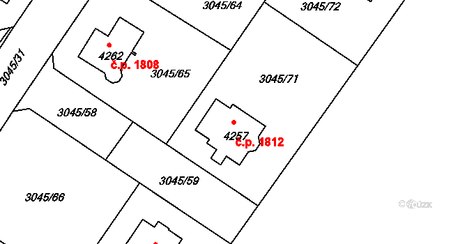 Čelákovice 1812 na parcele st. 4257 v KÚ Čelákovice, Katastrální mapa