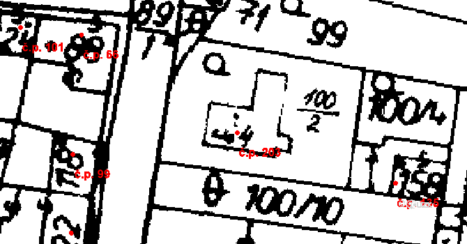 Klobuky 203 na parcele st. 264 v KÚ Klobuky, Katastrální mapa